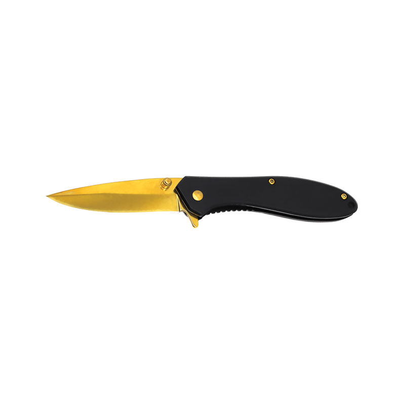 Chromatic Sleek Spring-Assisted KNIFE - A Symphony of Color and Craftsmanship - Gold