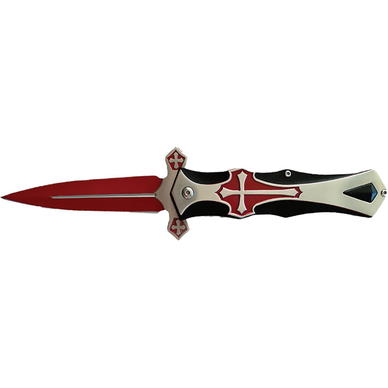 5In Folding Knife with Red Blade Red/Black HANDLE