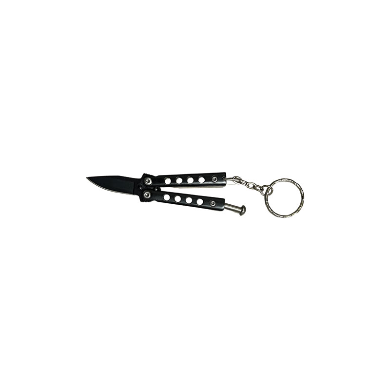 PocketFlip Mini: The Ultimate KEYCHAIN Companion for Butterfly Knife Enthusiasts - Black