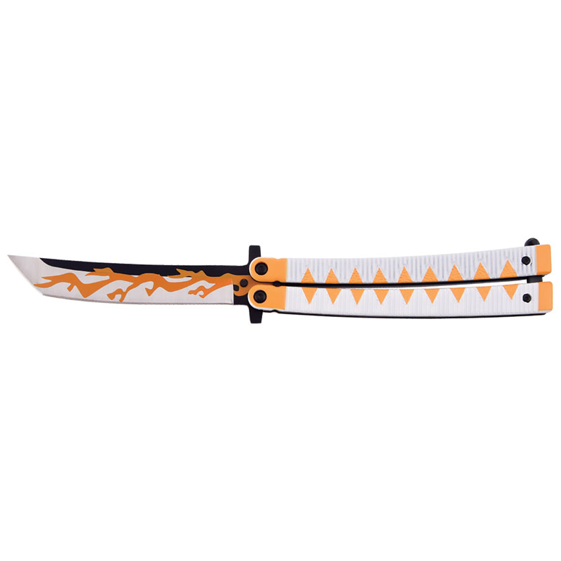 Demon Slayer BUTTERFLY KNIFE - Orange/White