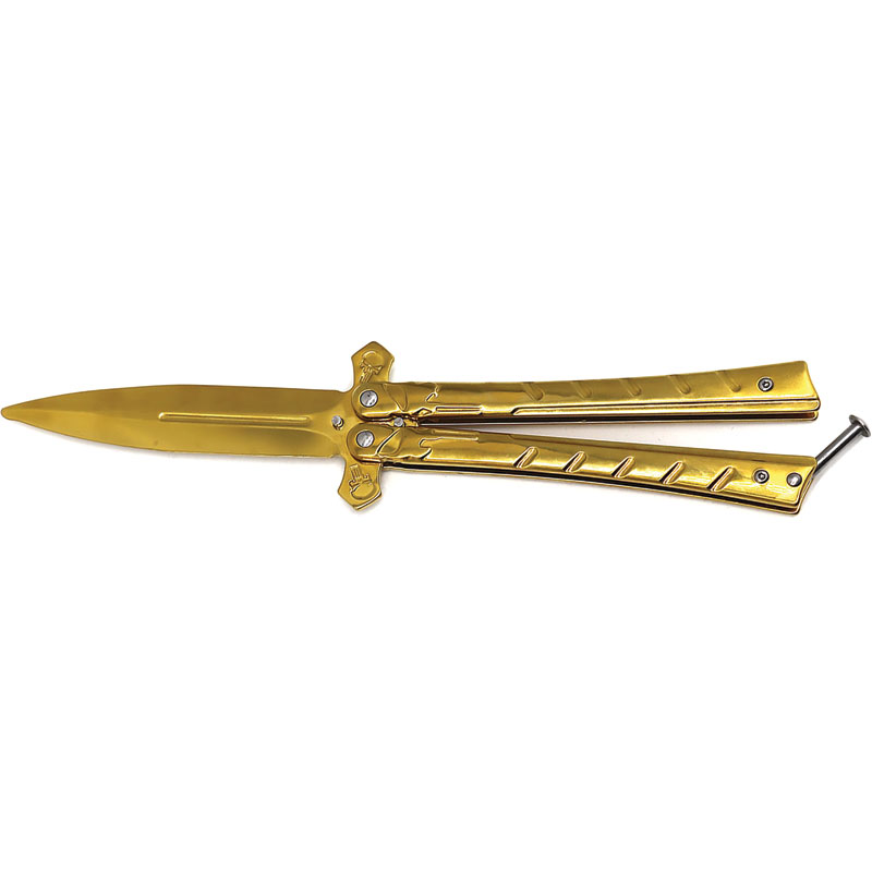 Cross Spear Balisong Trainer - Gold