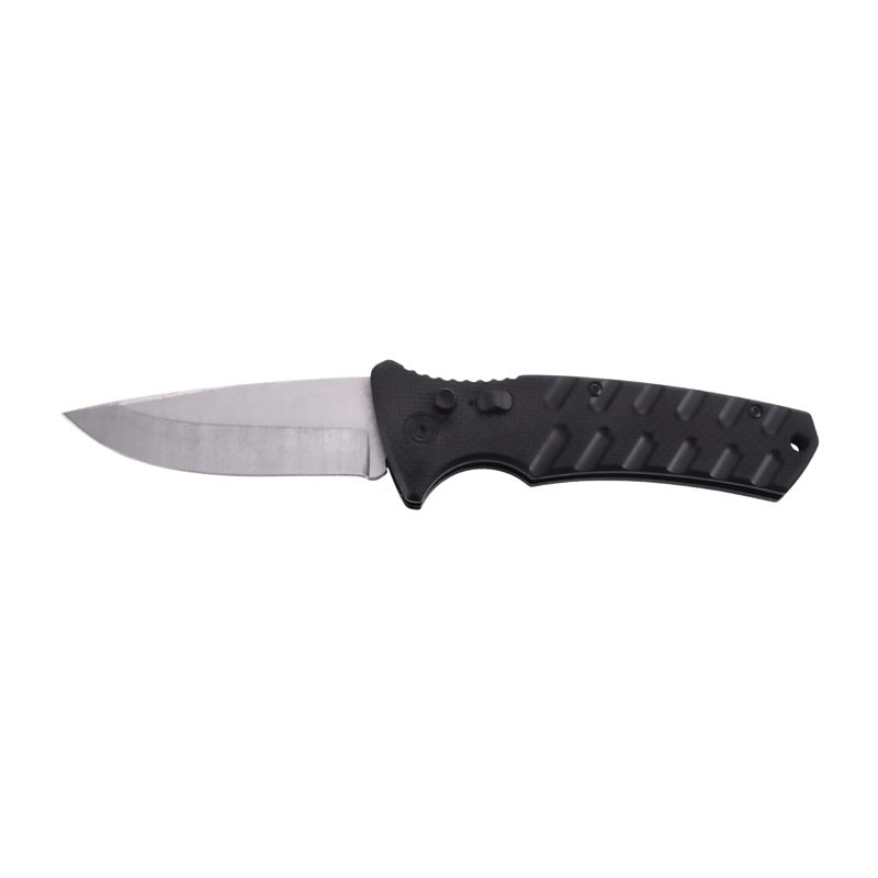 SwiftEdge Tactical Automatic Knife - Clip Point - Black with Silver Blade