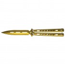 Elite Performance Butterfly Knife with Stainless Steel Blade - Gold