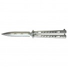 Elite Performance Butterfly Knife with Stainless Steel Blade - Silver