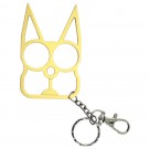 Feline Defender: Cat Spiked Ears Defense Keychain - Your Personal Guardian Angel - Yellow