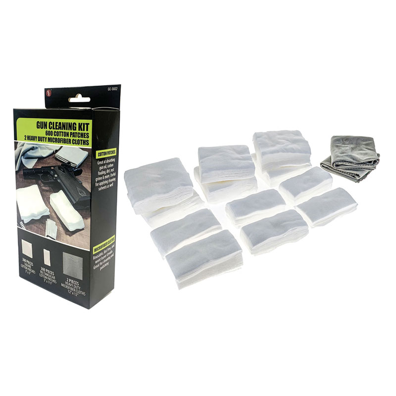 Marksman's Precision Gun Cleaning Kit: 600 Cotton PATCHES with Microfiber Cloths