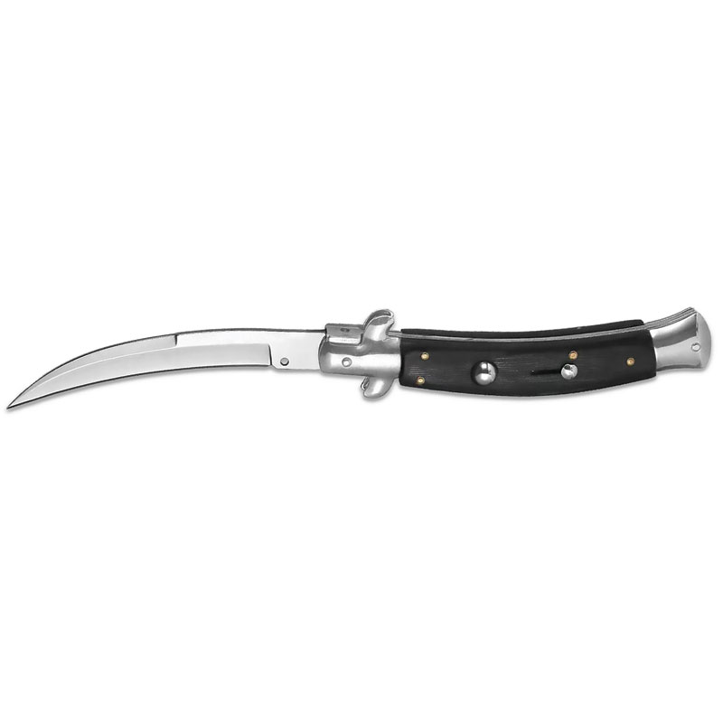 TalonMaster Italian Stiletto Switchblade with Hawkbill Blade - The Raptor of Pocket KNIVES - Black