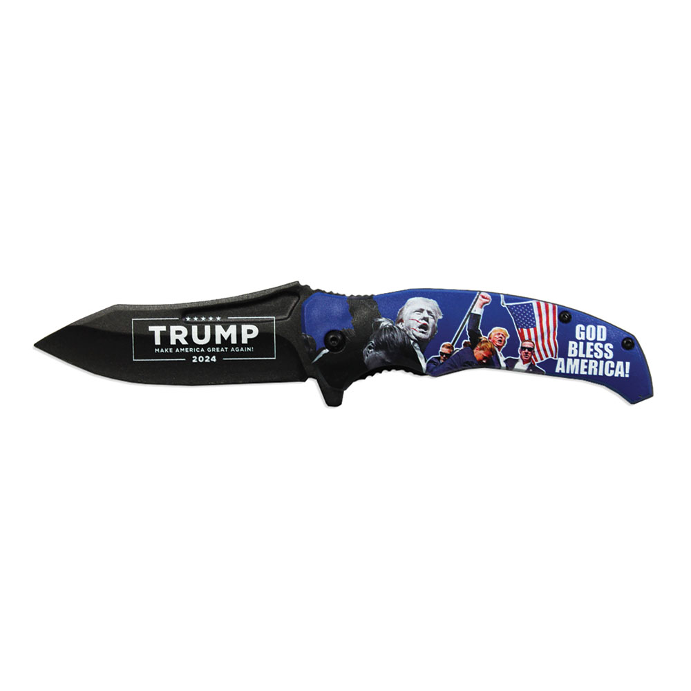 TRUMP 2024 Assisted-Open Knife: God Bless America