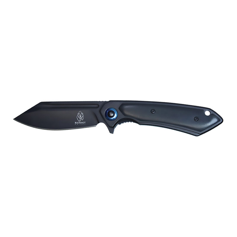 ''Nocturnal Edge - 8'''' Black Stainless Steel Assisted Pocket Knife with Black HANDLE''