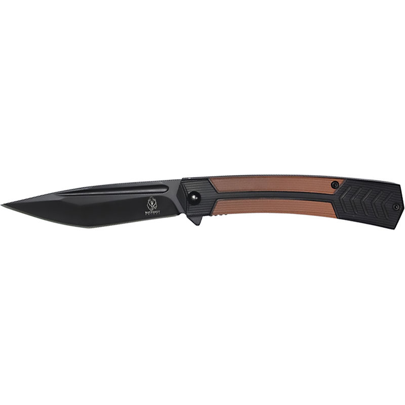 ''Bronze Nightfall - 8'''' Assisted Open Pocket Knife with Black and Bronze HANDLE''