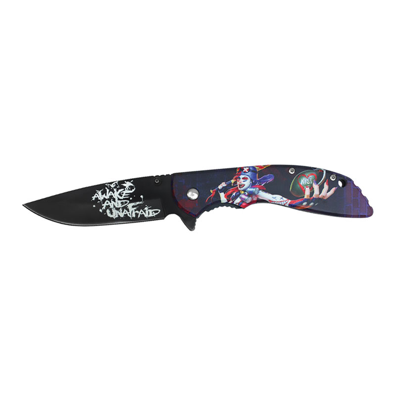 ''Awake and Unfazed Joker Girl - 8'''' Assisted Open POCKET KNIFE''