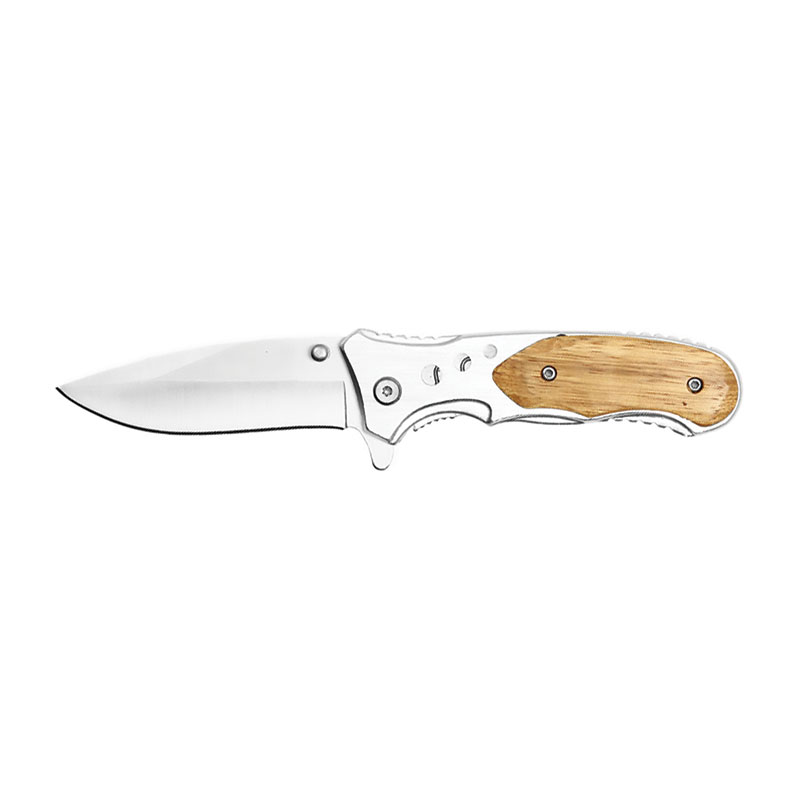 ''Silver Oak - 7.75'''' Assisted Pocket Knife with Natural Wooden HANDLE''