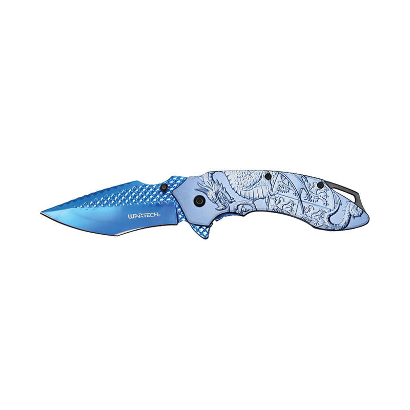 Sleek Titanium DRAGON EDC Pocket Knife - Blue