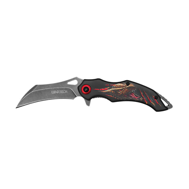 ''DRAGON's Claw 7.5'''' Stonewash Pocket Knife - Inferno''