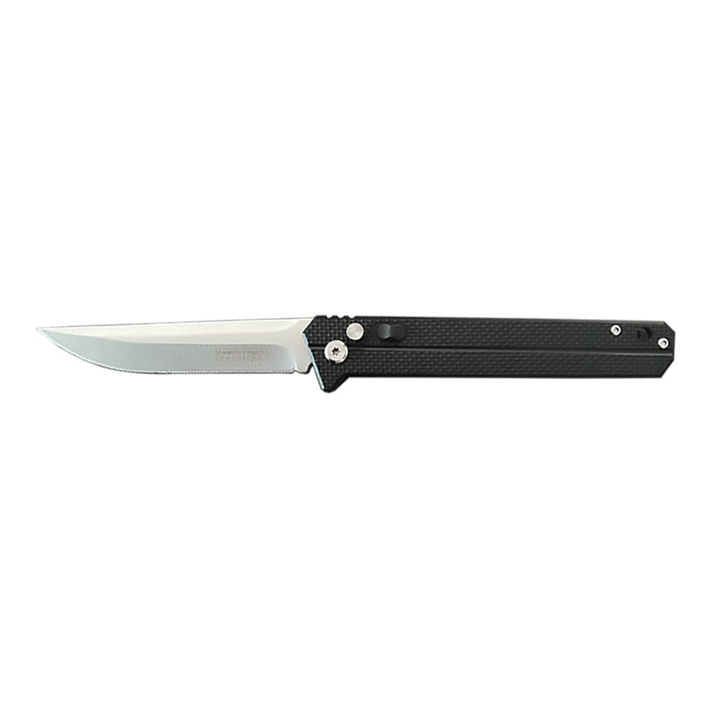 Tactical EDC Automatic Knife with Safety Lock and G-10 HANDLE - Black Clip Point