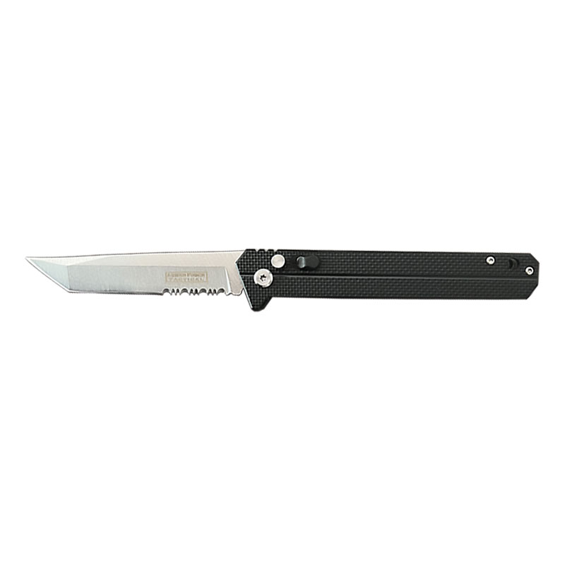 Tactical EDC Automatic Knife with Safety Lock and G-10 HANDLE - Black Tanto