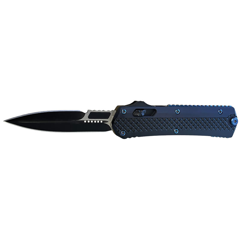 Stealth DAGGER Elite OTF Automatic Knife - Blue Rivets and Clip