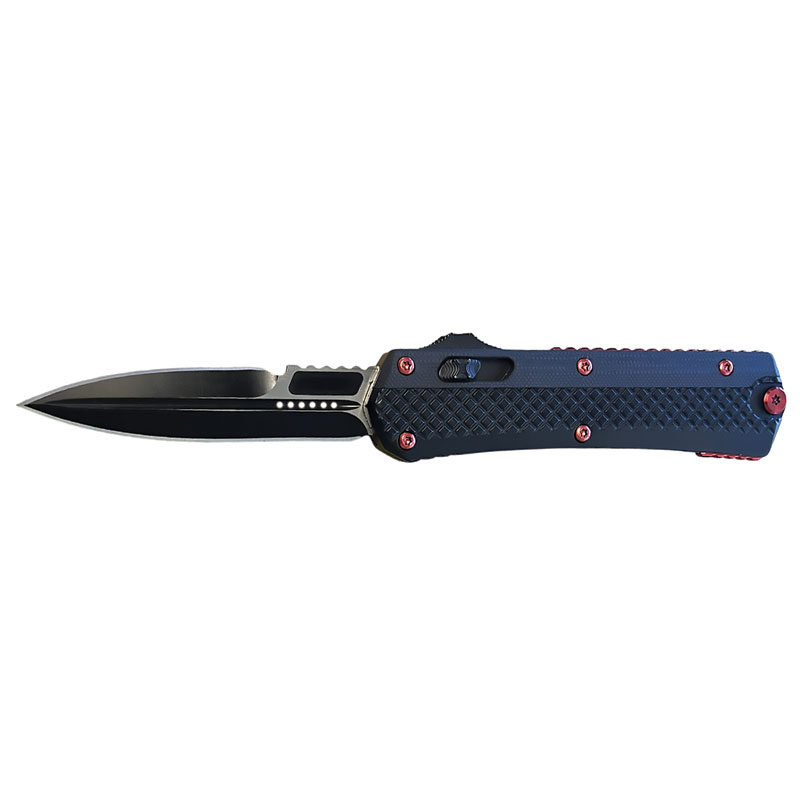 Stealth DAGGER Elite OTF Automatic Knife - Red Rivets and Clip