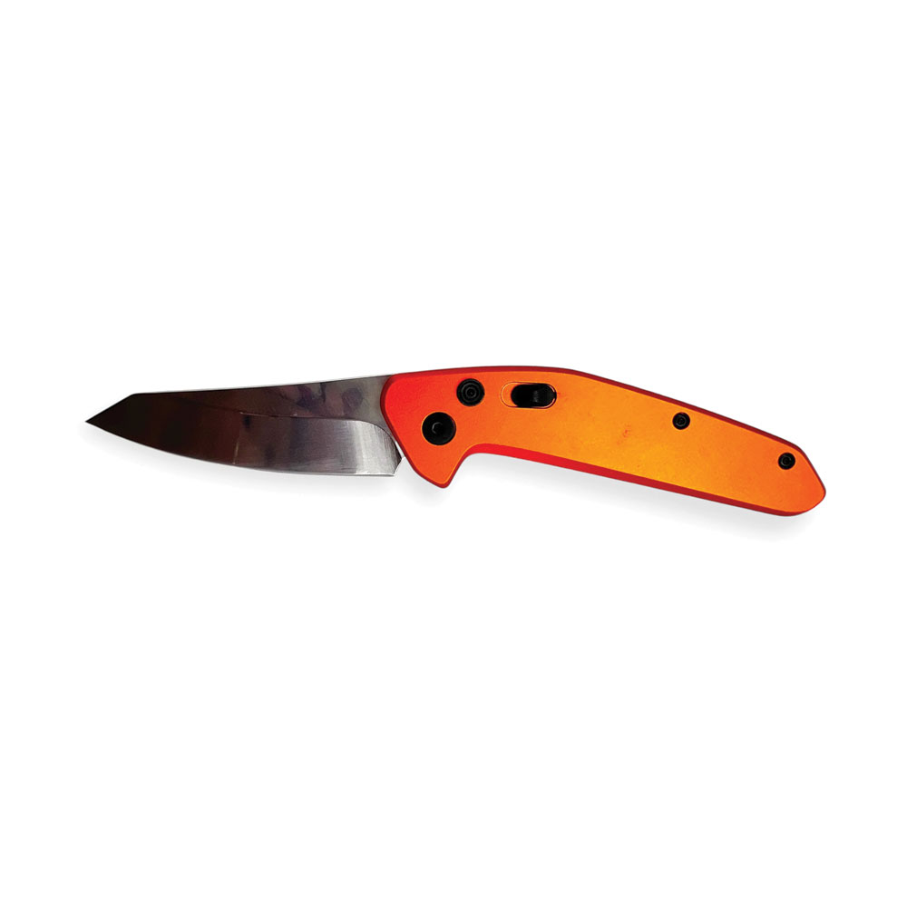 '',CNC Precision Tactical Full Automatic Knife: Crafted for Performance - Orange/Polished Silver''