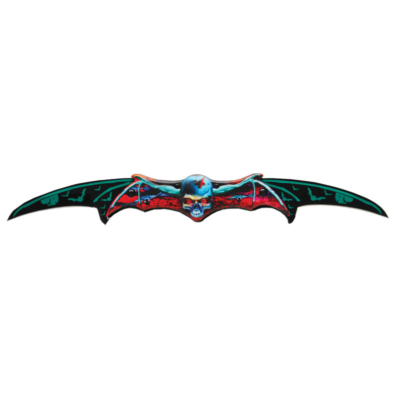 SKULL Aviator Dual-Blade Quickdraw Knife - Blue and Red